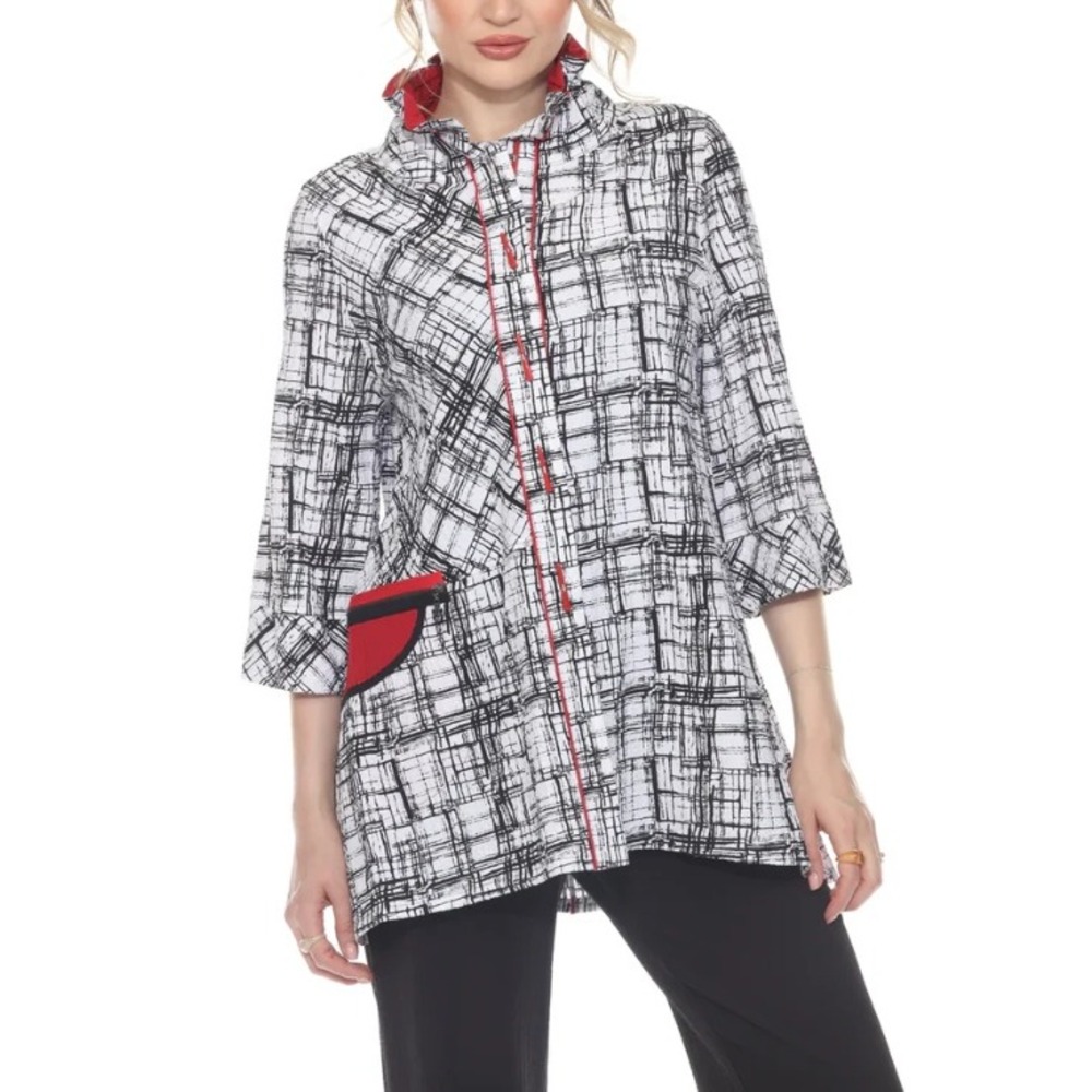 Moonlight Lightweight Jacket Large‎ Multi Grid Toggle Art To Wear Lagenlook